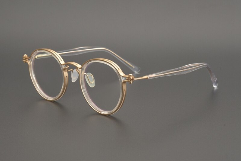 
Montura redonda de titanio ultraligero 6348 de estilo retro para gafas graduadas
