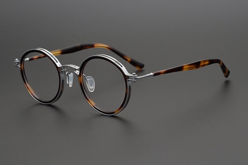 
Montura redonda de titanio ultraligero 6348 de estilo retro para gafas graduadas
