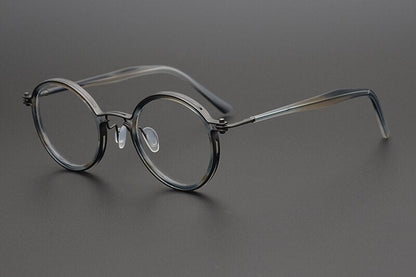 
Montura redonda de titanio ultraligero 6348 de estilo retro para gafas graduadas - Imagen 10