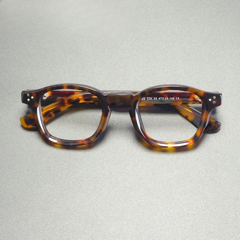 
Montura de gafas graduadas cuadrada de acetato grueso vintage con acabado artesanal