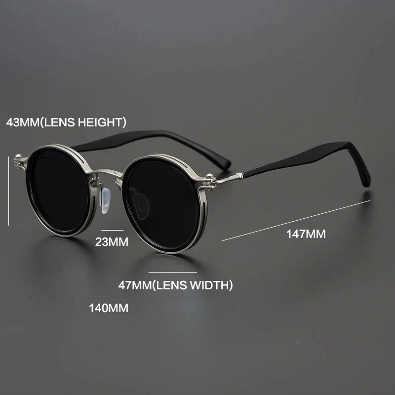 
Gafas de sol redondas vintage polarizadas con protección UV400 y detalle de titanio - Imagen 6