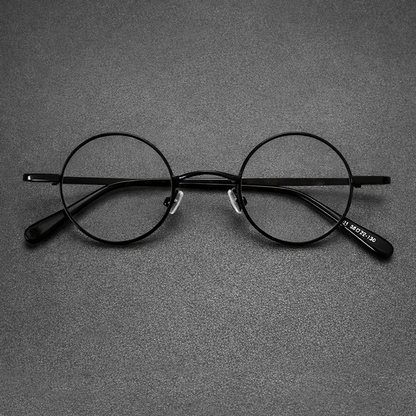 
Monturas de gafas vintage de metal, estilo John Lennon, redondas y pequeñas de 38 mm con bisagras de res orte - Imagen 3