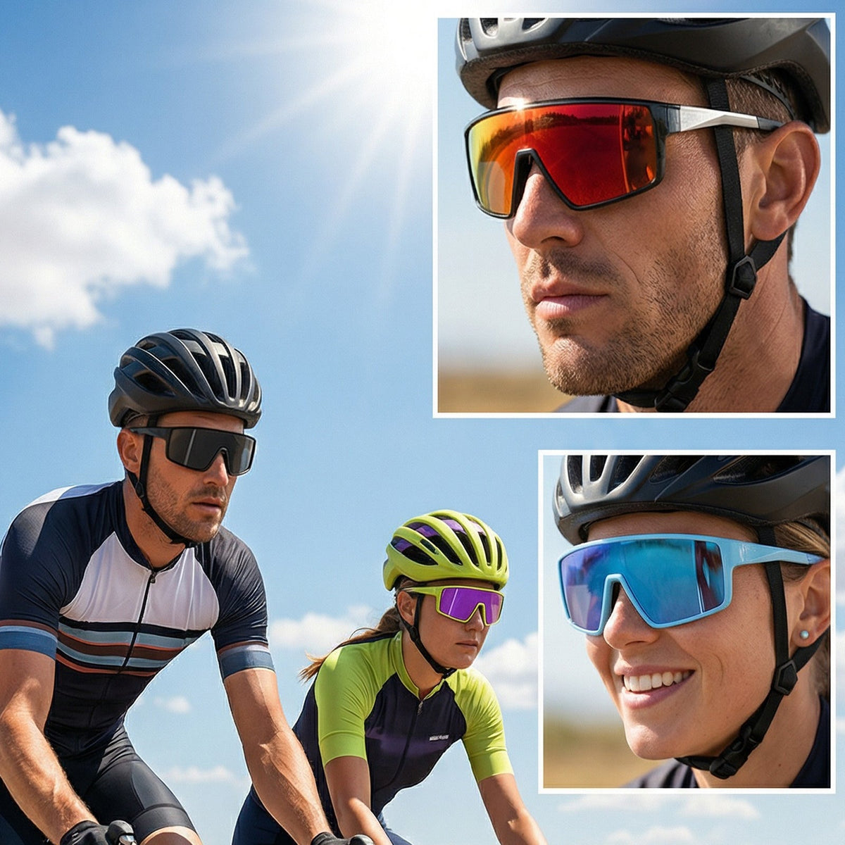 
Gafas de sol deportivas con escudo a prueba de viento TR90 y lentes de policarbonato para ciclismo, running y senderismo