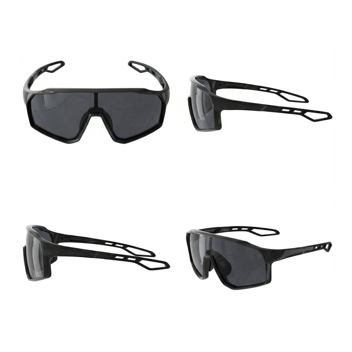 
Gafas de sol deportivas con escudo geométrico TR90 y lentes de PC para  ciclismo y running