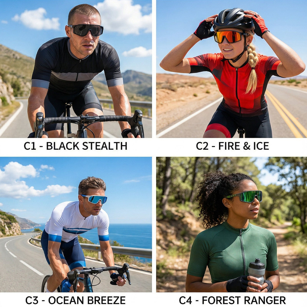 
Gafas de sol deportivas con escudo geométrico TR90 y lentes de PC para  ciclismo y running - Imagen 6