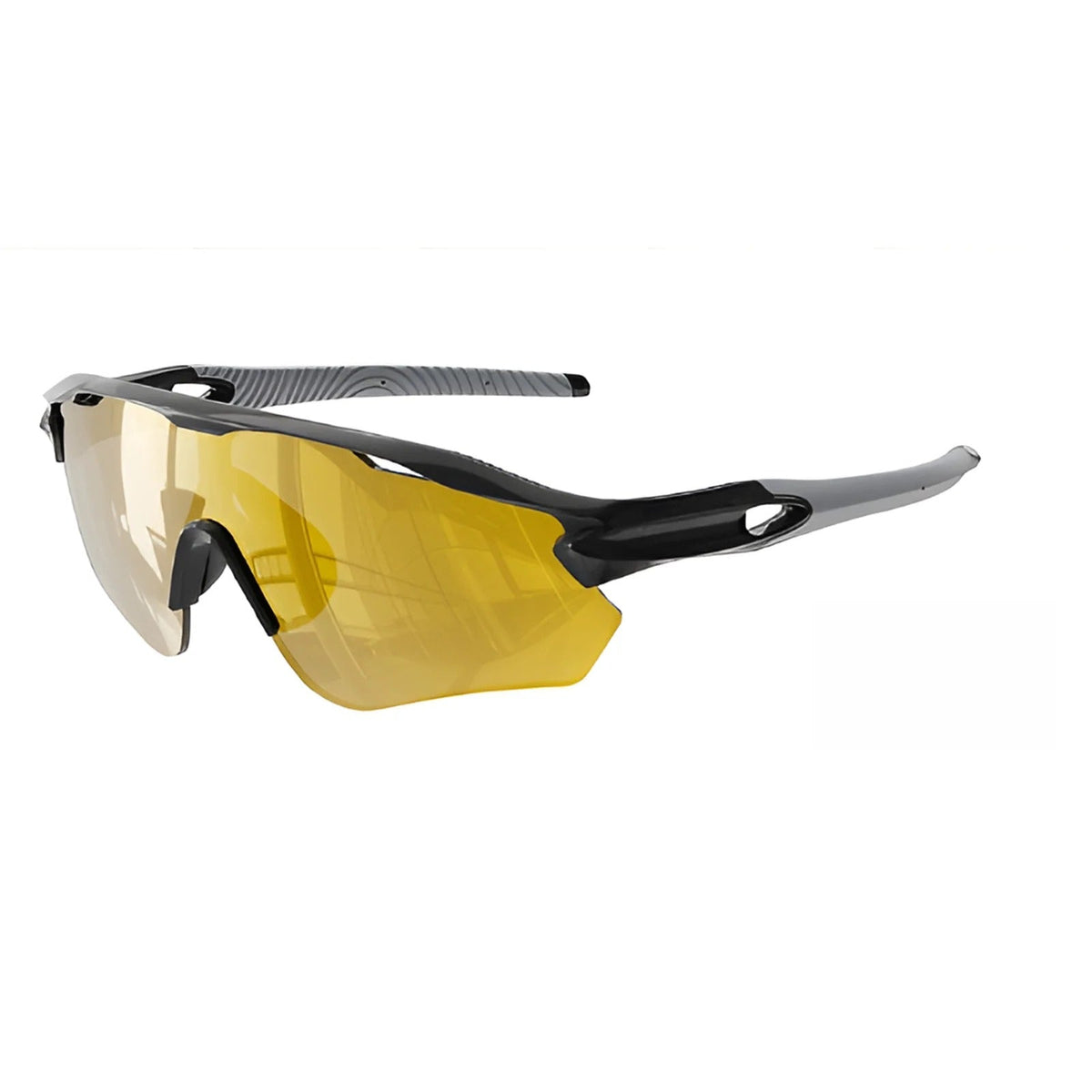 
Gafas de sol deportivas TR90 de media montura a prueba de viento para ciclismo, senderismo y uso al aire libre - Amarillo