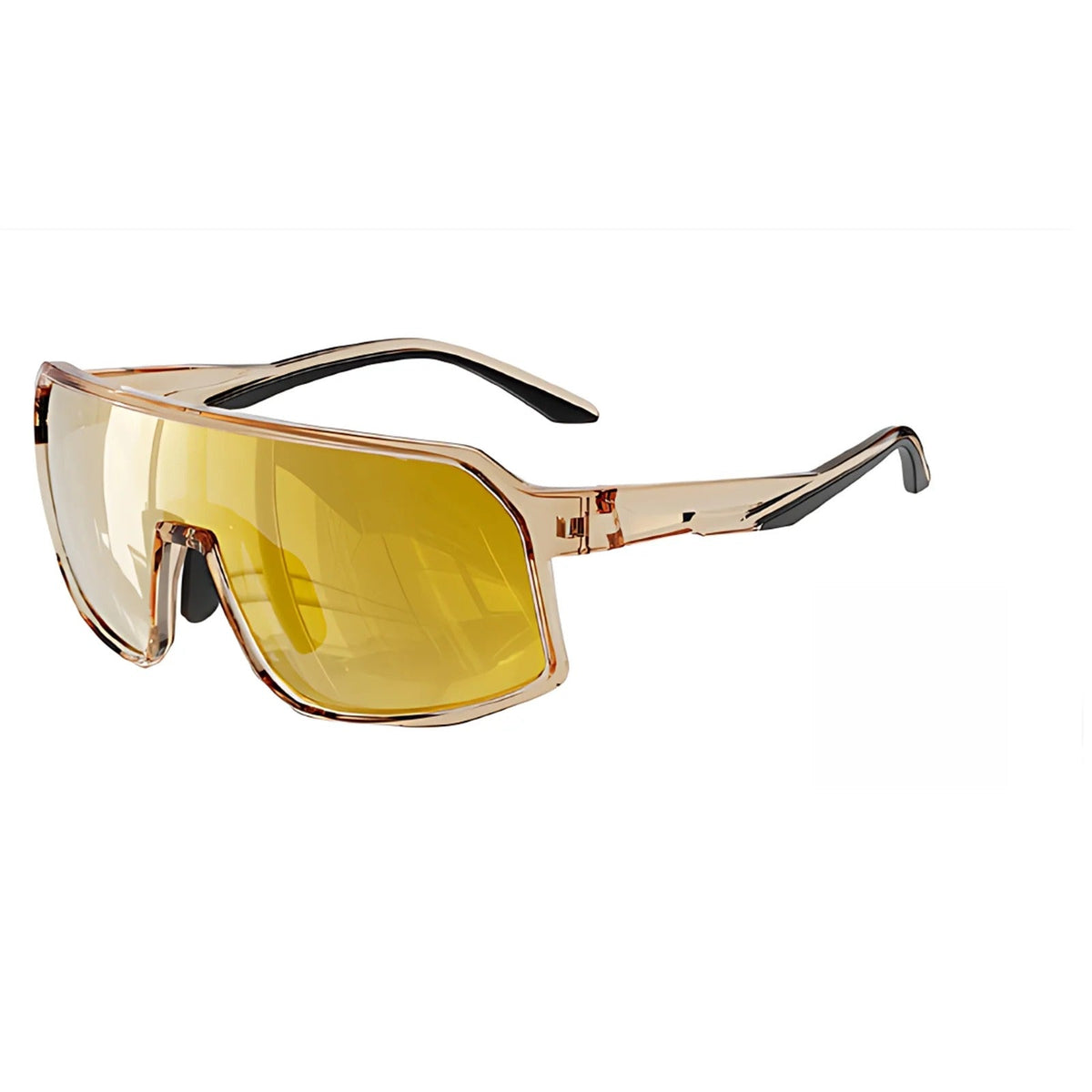 
Gafas de sol deportivas cuadradas de visión amplia con lentes polarizadas para actividades al aire libre - Amarillo