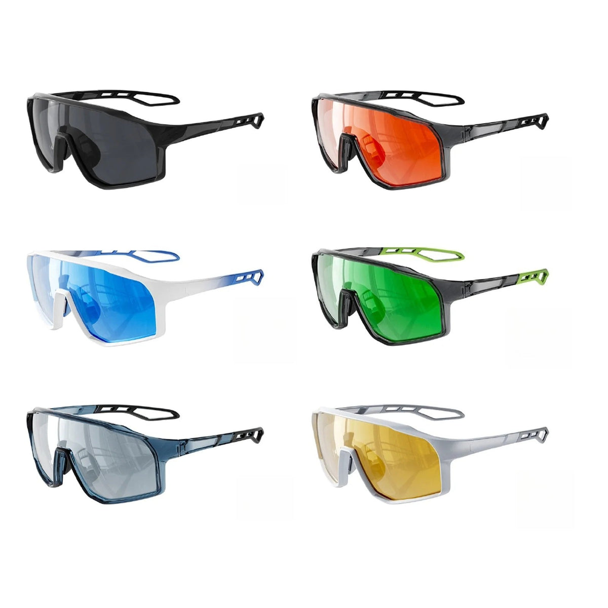 
Gafas de sol deportivas con escudo geométrico TR90 y lentes de PC para  ciclismo y running - Imagen 4