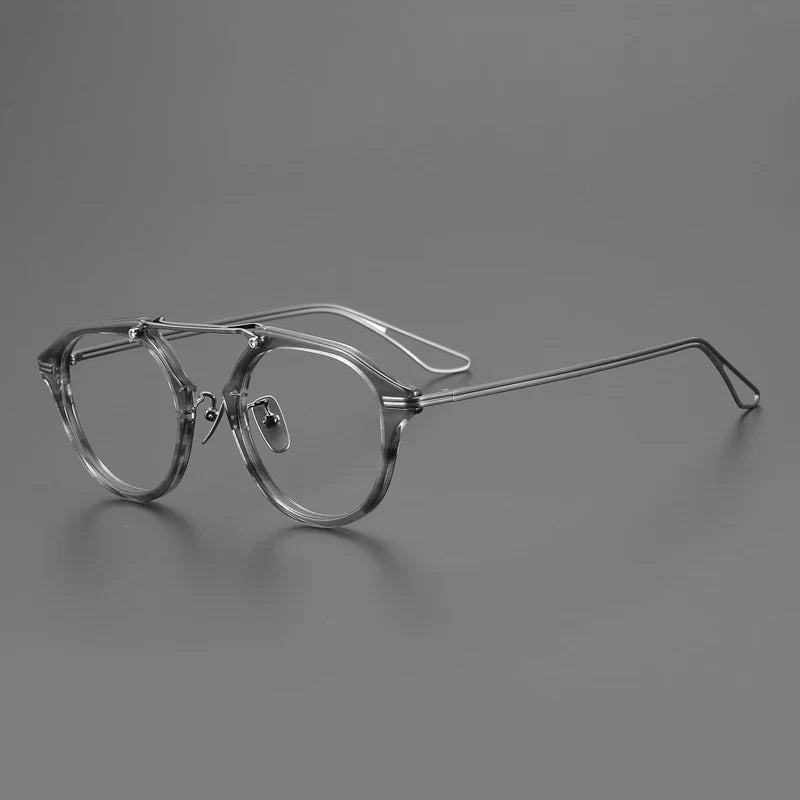 
Montura de piloto de acetato y titanio - Gris