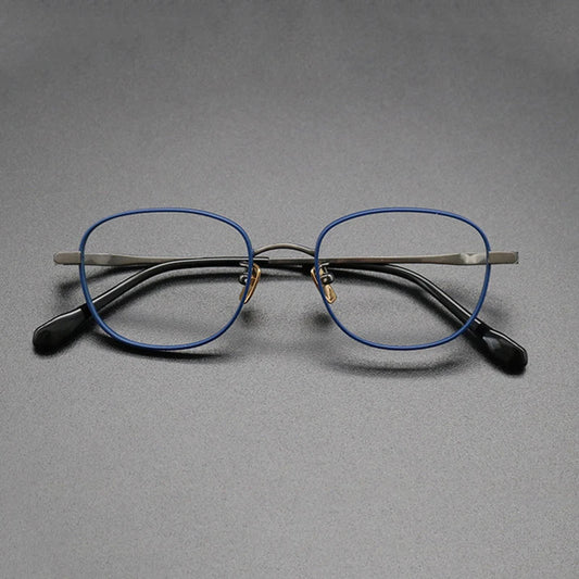 Montura cuadrada de titanio azul