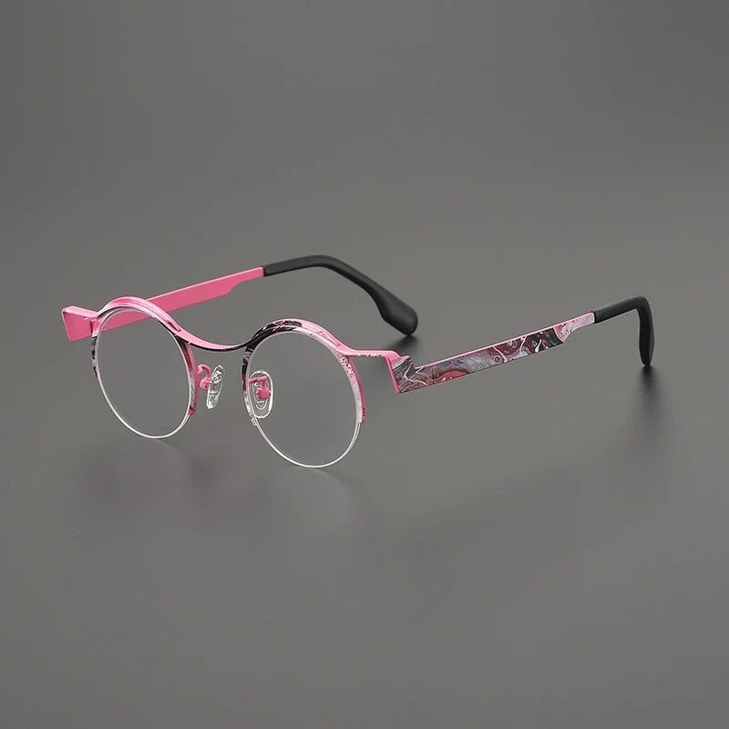 
Montura redonda artística de titanio - Rosa