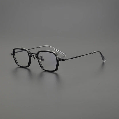 
Montura cuadrada de acetato y titanio en dos tonos