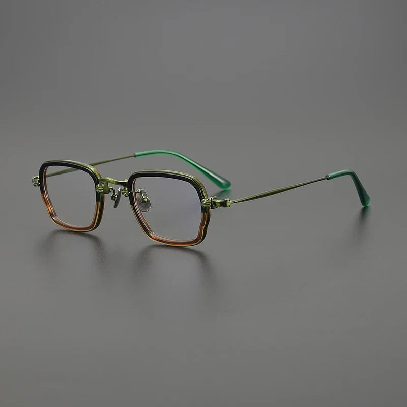 
Montura cuadrada de acetato y titanio en dos tonos - Verde