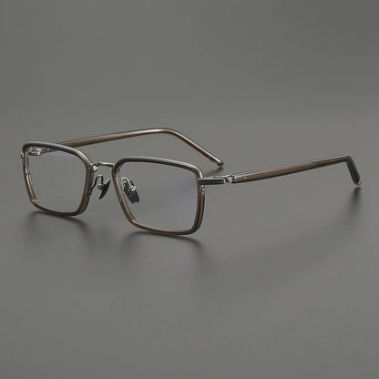 
Montura cuadrada estilo browline de acetato y titanio - Imagen 2