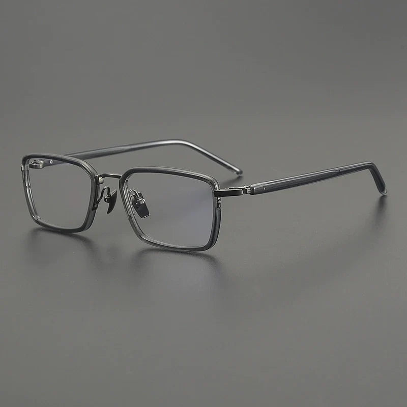 
Montura cuadrada estilo browline de acetato y titanio