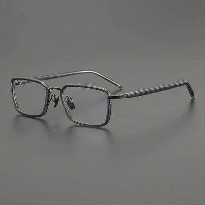 
Montura cuadrada estilo browline de acetato y titanio - Imagen 3