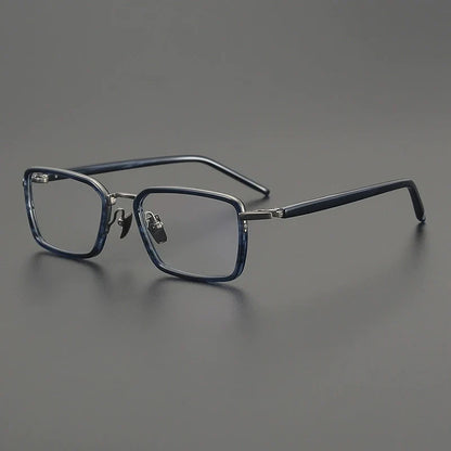 
Montura cuadrada estilo browline de acetato y titanio - Imagen 4