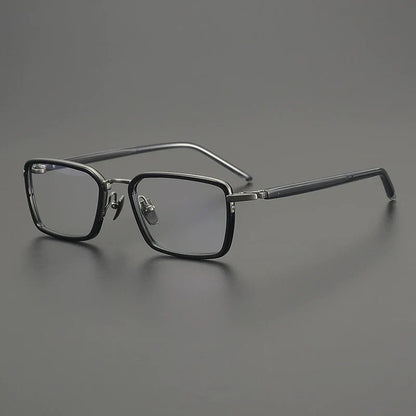 
Montura cuadrada estilo browline de acetato y titanio - Imagen 5