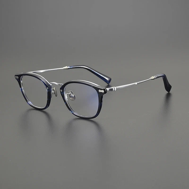 
Montura cuadrada de acetato y titanio - Azul