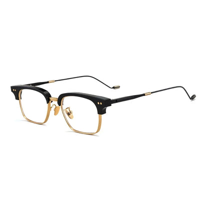 
Montura cuadrada de acetato transparente con medio aro - Imagen 3