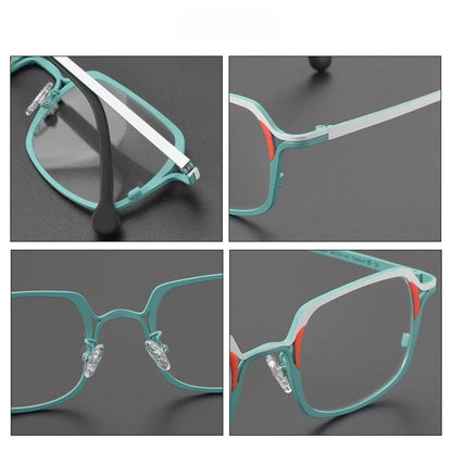 
Montura cuadrada de titanio con contorno de color - Imagen 3