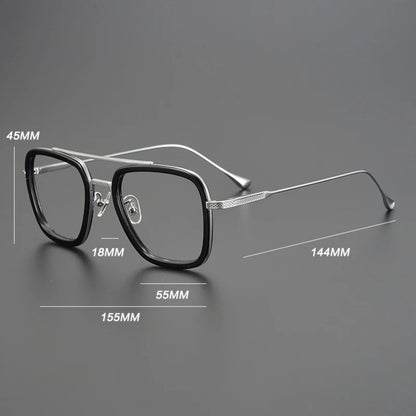 
Montura de acetato y titanio cuadrada y gruesa - Imagen 5