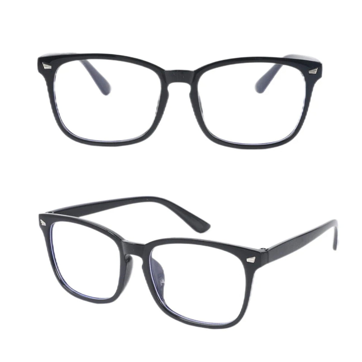 
Gafas de luz azul cuadradas negras de plástico