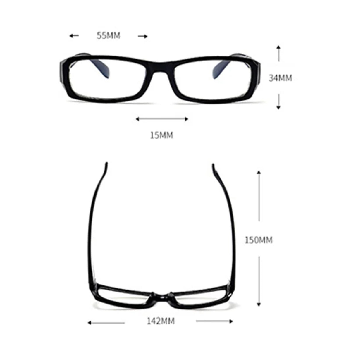 
Gafas de luz azul rectangulares de plástico con estampado de carey - Imagen 5