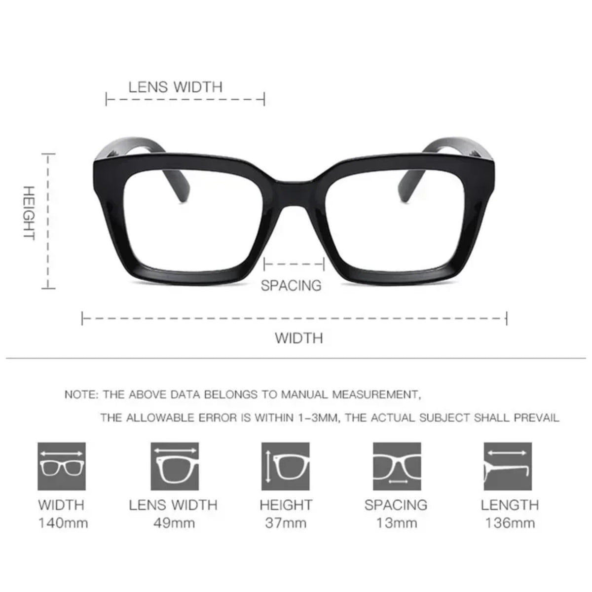
Gafas de lectura cuadradas de titanio y plástico con filtro de luz azul