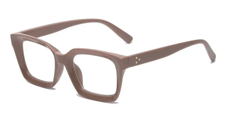 
Gafas de lectura cuadradas de titanio y plástico con filtro de luz azul - Gris pardo