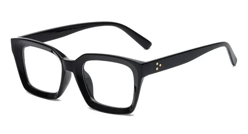 
Gafas de lectura cuadradas de titanio y plástico con filtro de luz azul - Negro