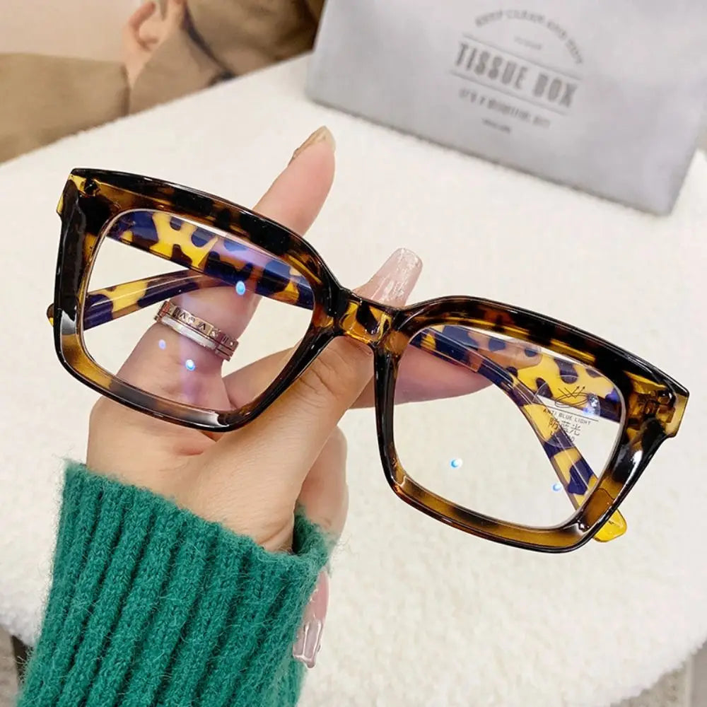 
Gafas cuadradas extragrandes de plástico con  filtro de luz azul - Carey