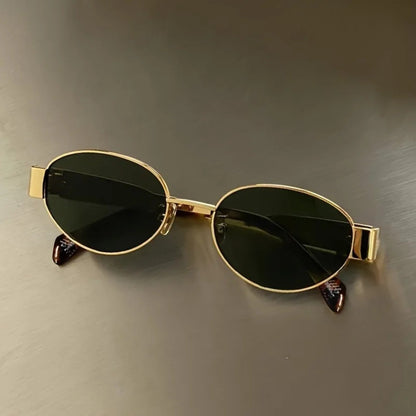 
Gafas de sol ovaladas de aleación dorada con protección UV400 - Imagen 5