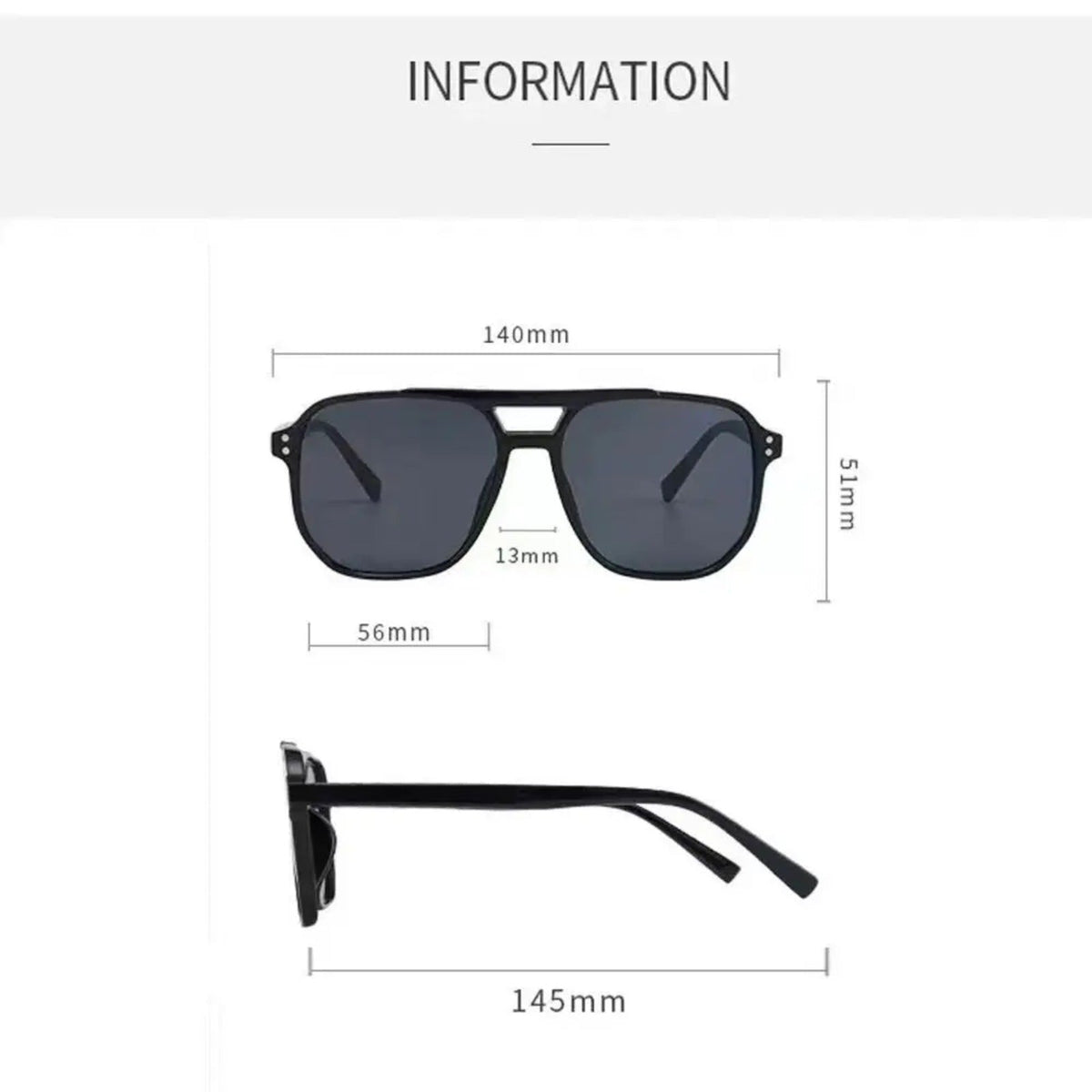 
Gafas de sol cuadradas estilo  punk de plástico con protección UV400 - Imagen 6