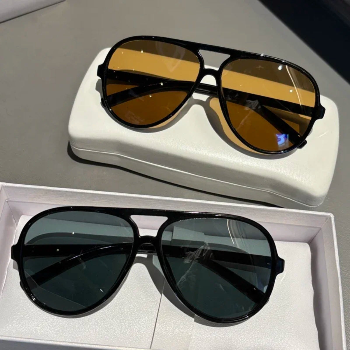 
Gafas de sol polarizadas de plástico tipo aviador con protección UV400