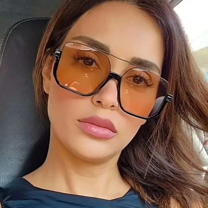 
Gafas de sol cuadradas oversize con montura de aleación y protección UV400 - Imagen 9