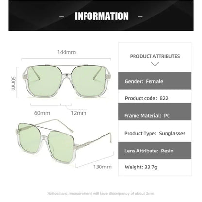 
Gafas de sol cuadradas oversize con montura de aleación y protección UV400 - Imagen 10