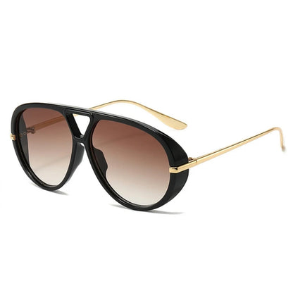 
Gafas de sol de aleación con doble puente extragrande y lentes degradadas con protección UV400 - Imagen 6
