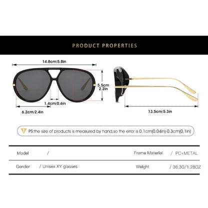 
Gafas de sol de aleación con doble puente extragrande y lentes degradadas con protección UV400 - Imagen 7