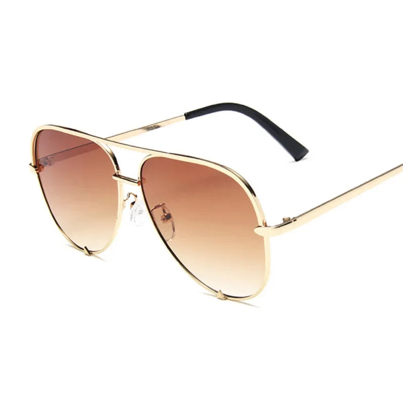 
Gafas de sol tipo aviador con montura de aleación y lentes degradadas de espejo