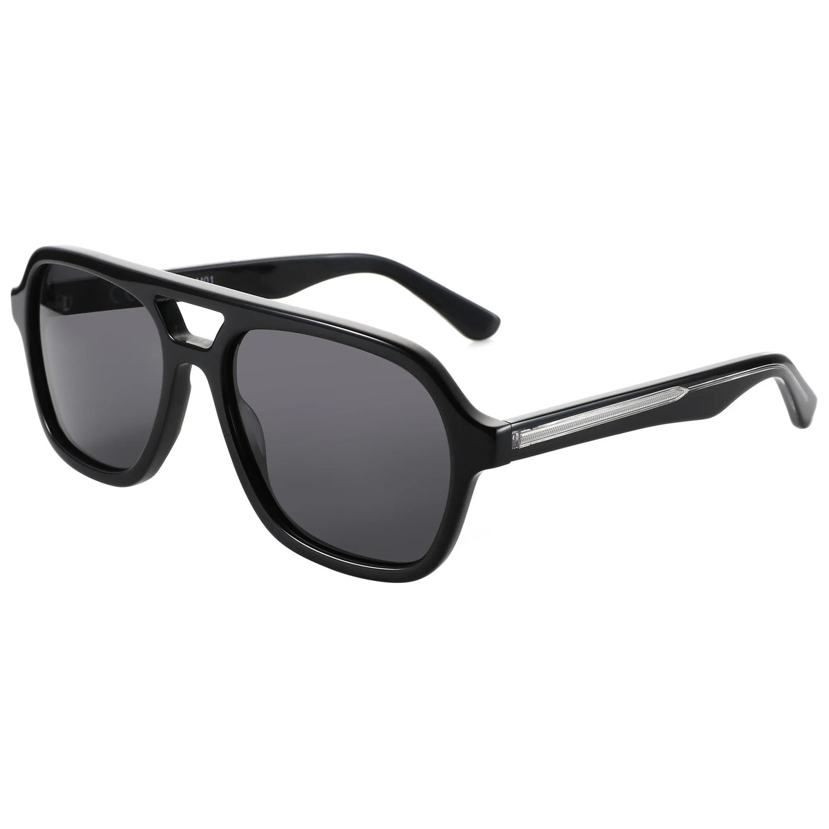 
Gafas de sol tipo piloto de acetato carey polarizadas con protección UV400 - Negro