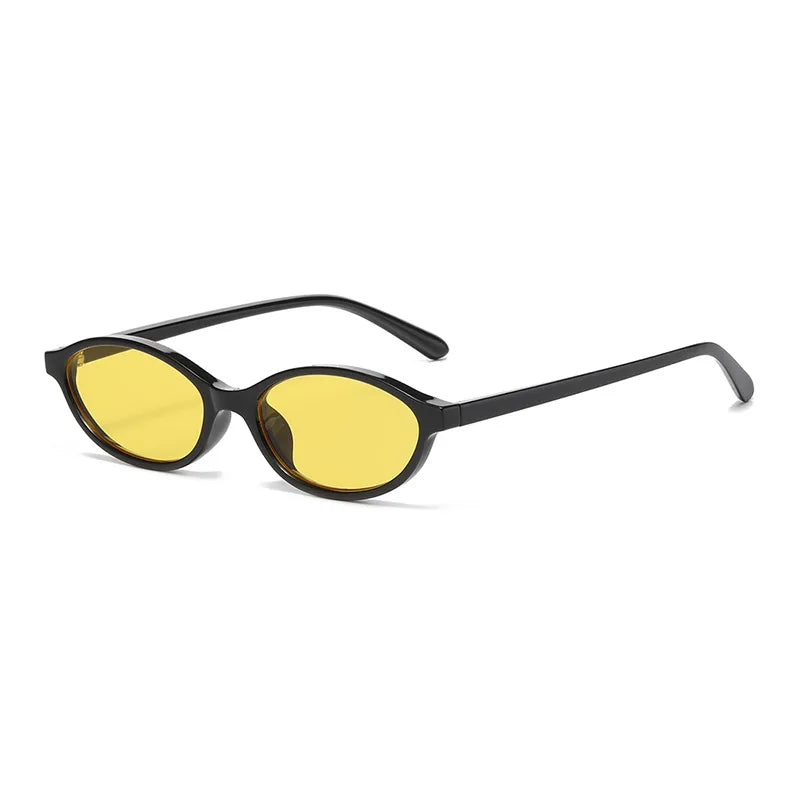 
Gafas de sol de plástico pequeñas estilo ojo de gato con protección UV400 - Negro