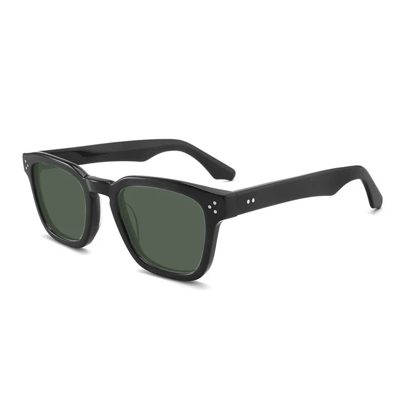 
Gafas de sol de acetato, cristal verde, polarizadas, UV400 - Negro