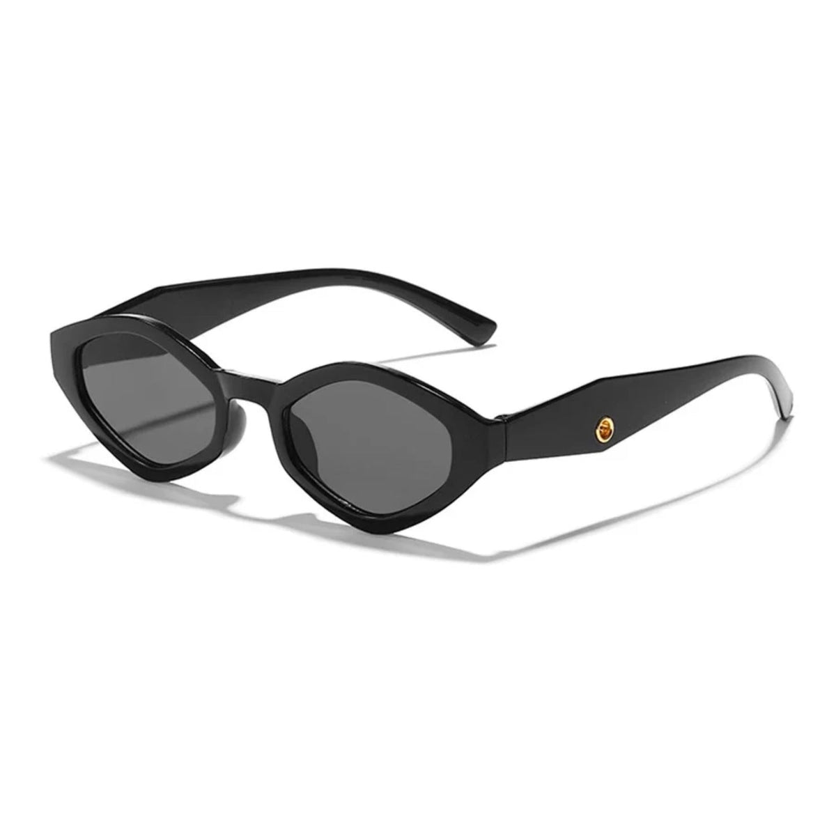 
Gafas de sol de plástico tipo ojo de gato irregular con protección UV400 - Negro