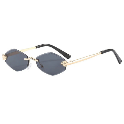 
Gafas de sol poligonales sin montura de aleación con protección UV400