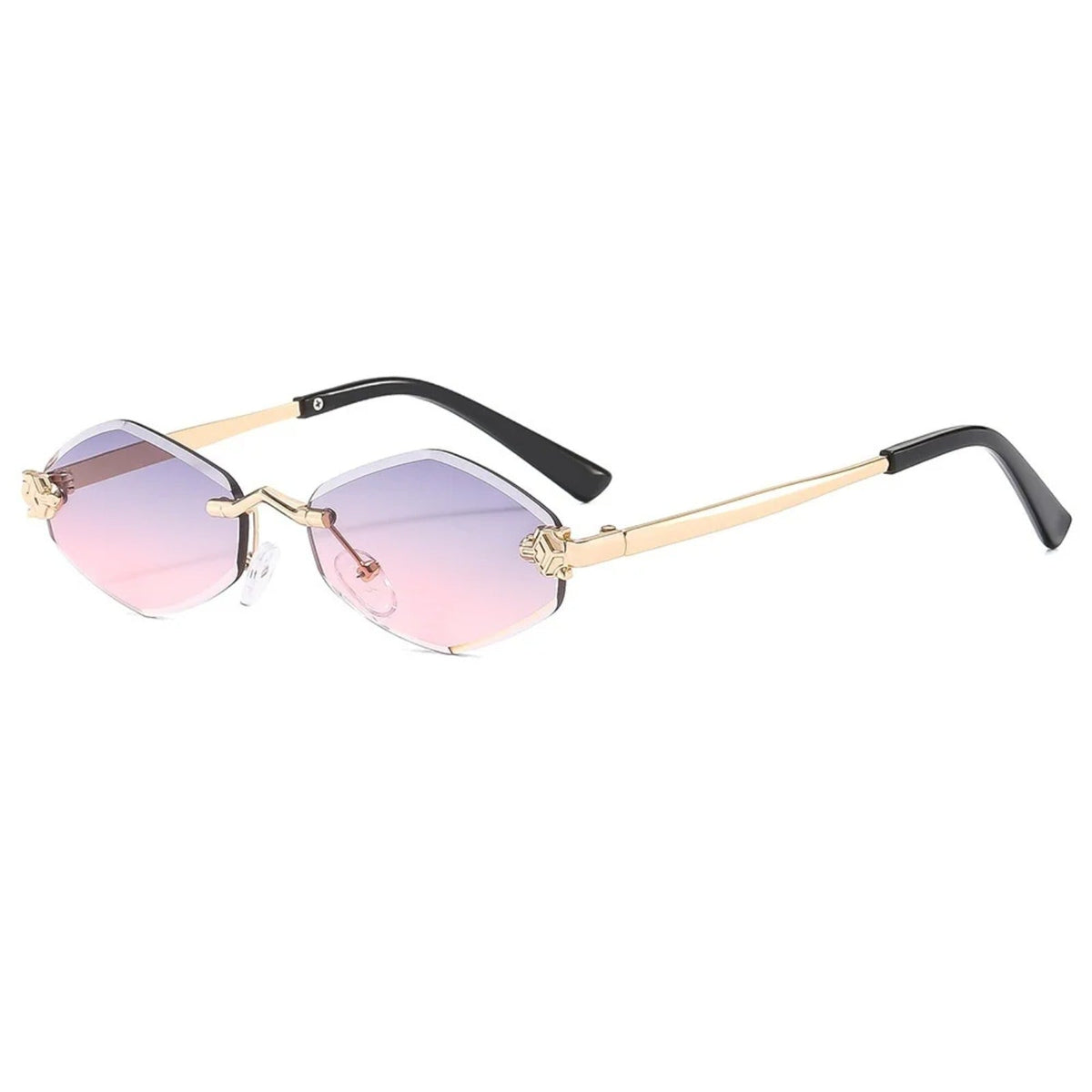 
Gafas de sol poligonales sin montura de aleación con protección UV400