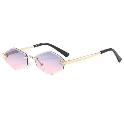 
Gafas de sol poligonales sin montura de aleación con protección UV400 - Imagen 3