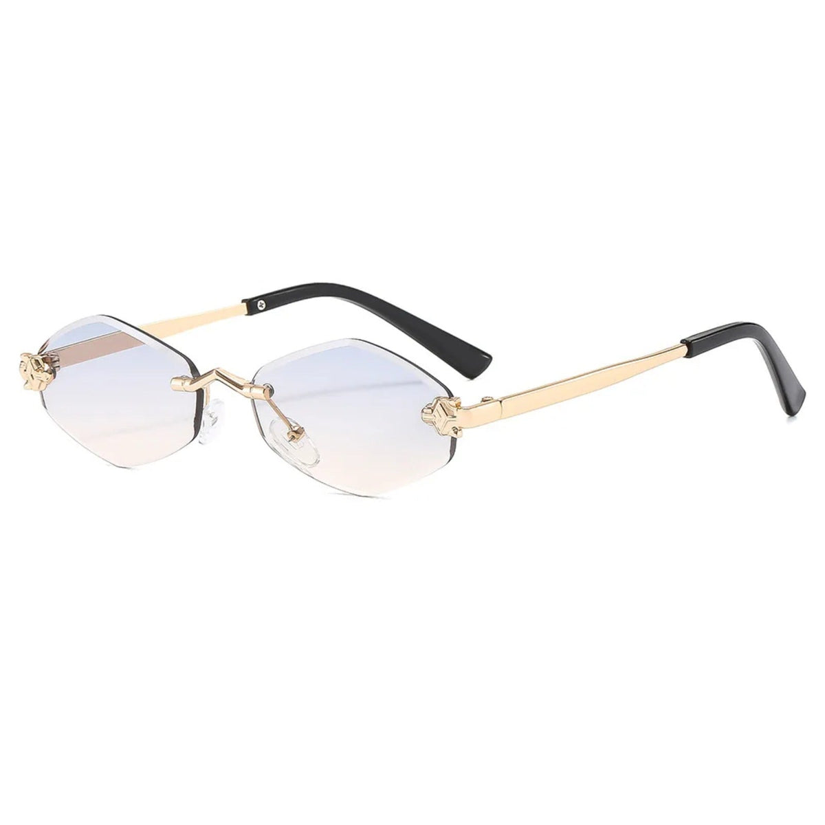 
Gafas de sol poligonales sin montura de aleación con protección UV400