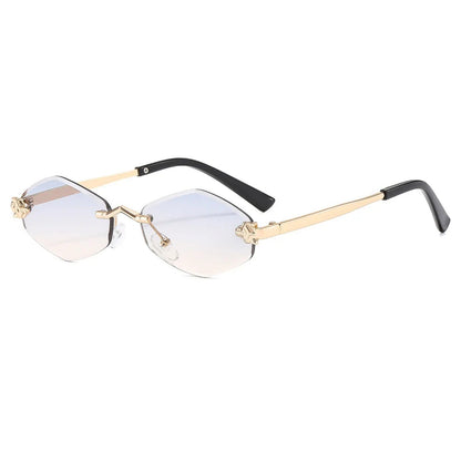 
Gafas de sol poligonales sin montura de aleación con protección UV400 - Imagen 4