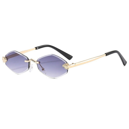 
Gafas de sol poligonales sin montura de aleación con protección UV400 - Imagen 5